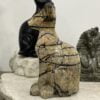 Beautiful Picture Jasper Crystal Egyptian Cat Statue - Sphinx 80mm 01