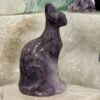 Beautiful Amethyst Crystal Egyptian Cat Statue - Sphinx 82mm 01