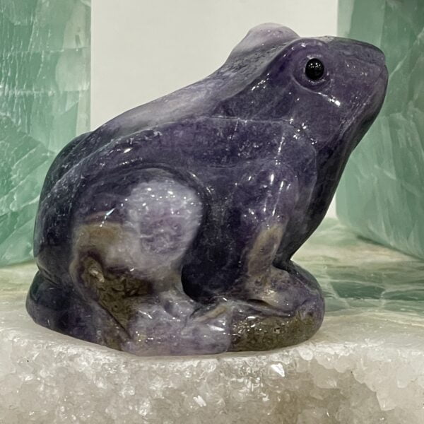 Beautiful Purple Fluorite Crystal Frog - 57mm 01