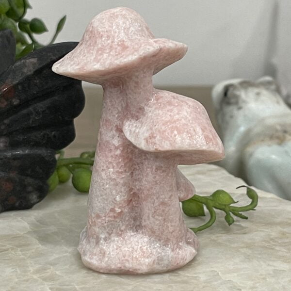 Beautiful Pink Jasper Crystal Mushroom Trio - 6cm 03