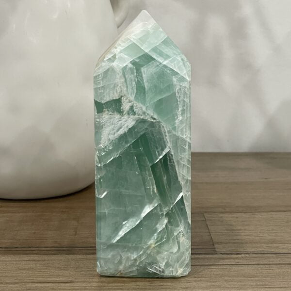 Large Natural Green Fluorite Crystal Tower 1540 grams