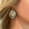 Handmade Natural Abalone Shell Gold Butterfly Earrings