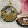 Handmade Natural Abalone Shell Dolphin Earrings Gold 30mm