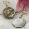 Handmade Natural Abalone Shell Gold Butterfly Earrings