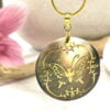 Handmade Natural Abalone Shell Gold Butterfly Necklace 30mm